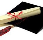 mortar board and diploma